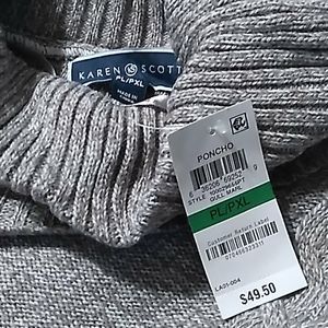 Karen Scott Petites, xl, gray poncho